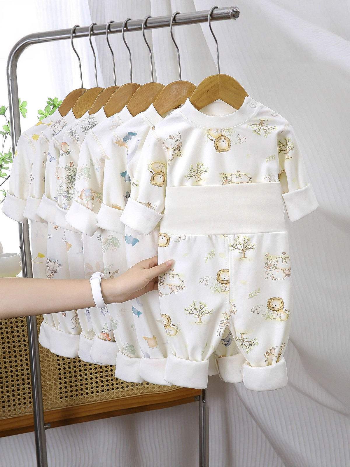 Baby split set de ropa de invierno caliente cintura alta abdomen pantalones de dormir abrigo de otoño bebé abrigo caliente abrigo de otoño