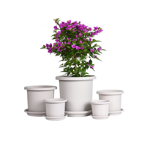 Nordic indoor and outdoor large flower pots thickened straight breathable gallon pot rose green mountain pot large plastic flower pot wholesale