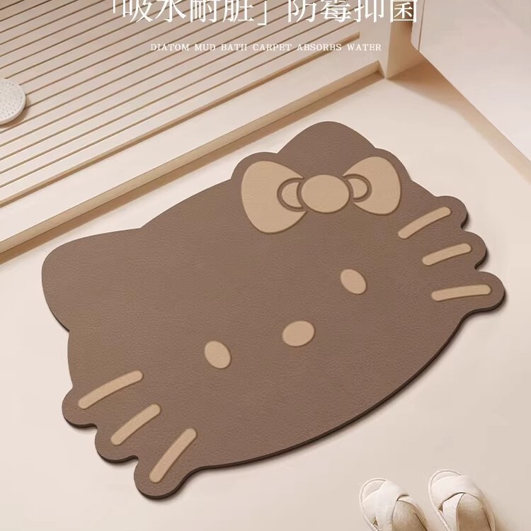 Cartoon Hello Kitty Avatar Floor Mat, Water-Absorbent and Non-Slip Bathroom Decorative Mat, Home Bathroom Entrance Door Mat