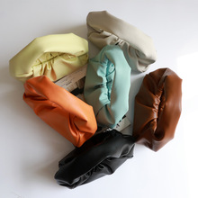 小众月牙2025新款bags潮褶皱包小号软牛皮手提单肩真皮腋下包