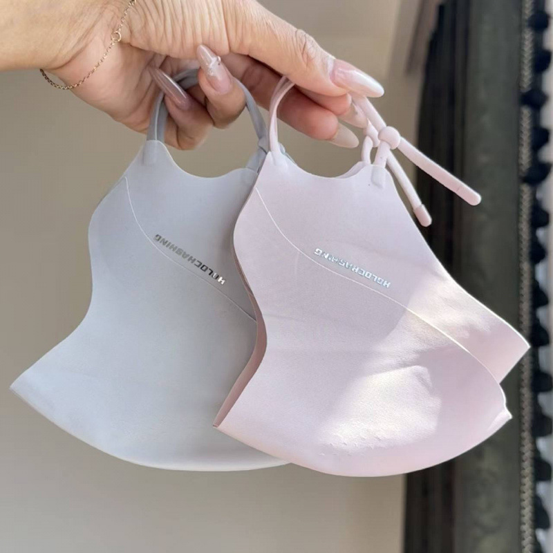 夏季爆款可喝水分舱式防晒口罩女高颜值立体剪裁无痕透气户外面罩