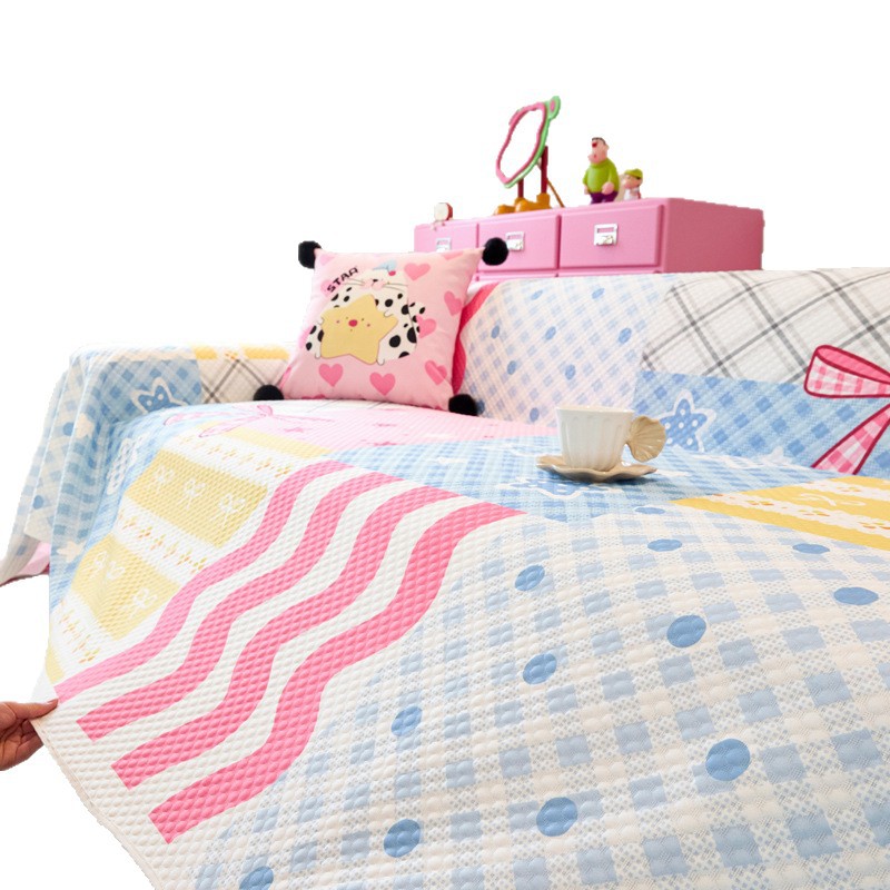 Girl Paradise Ice Silk Pequeña toalla de sofá fresca Tela Nuevo cojín de sofá Verano Universal Cubierta universal Manta de cubierta completa