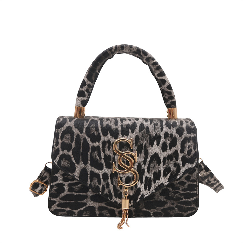 Bolso de hombro popular de este año para mujer 2024 otoño nuevo bolso literario simple moda con estampado de leopardo bandolera pequeño bolso cuadrado