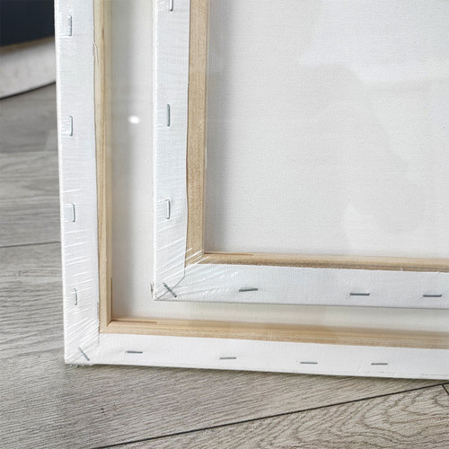 Manufacturer wholesale solid wood special-shaped picture frame oil painting board pure cotton white canvas acrylic painting round oil painting frame