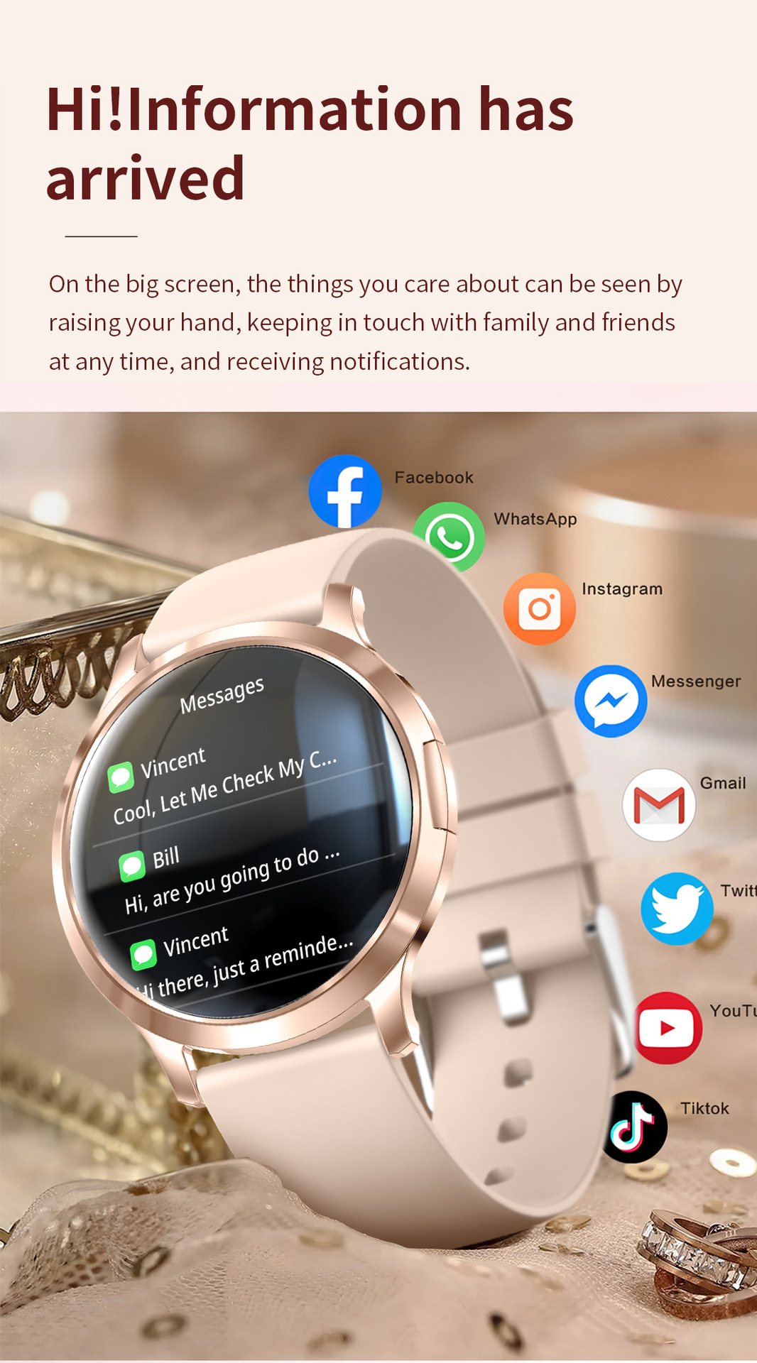 Smartwatch With Calling Function Heart Rate And Blood Pressure_voghion.com