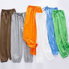 兒童竹節棉燈籠褲夏季薄款新款童裝中小童棉質防蚊褲寶寶防曬長褲