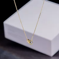 Чистое золото 14K цельная цепочка изысканный инкрустированный драгоценным камнем двойное кольцо крест пряжка модные галстуки золотые украшения 11642