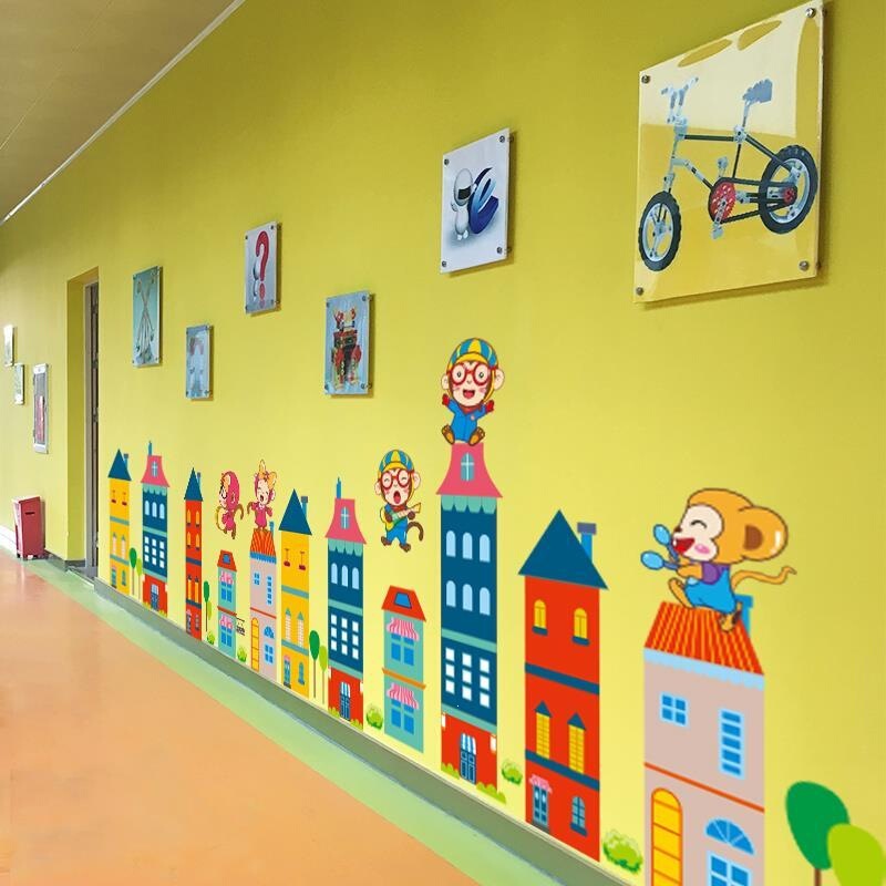 Kindergarten classroom corridor wall stickers, themed wall background decoration stickers, environmental decoration materials for children's rooms Kindergarten classroom corridor wall stickers, themed wall background decoration stickers, environmental decoration materials for children's rooms