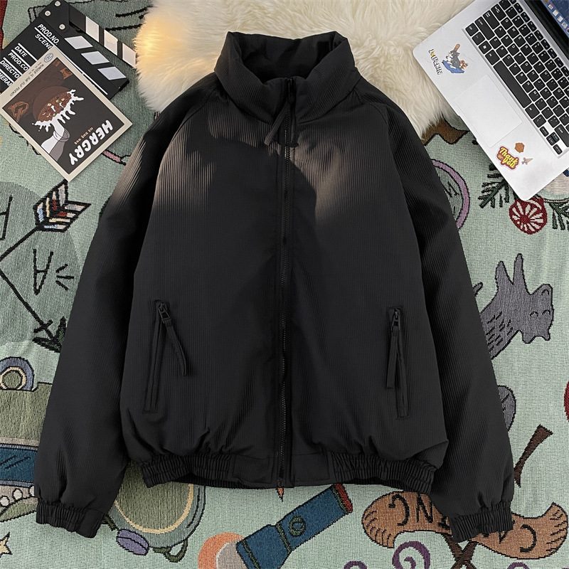 Invierno nueva moda estilo de moda simple color sólido abrigo asiático abrigo corto estilo literario abrigo corto para usar