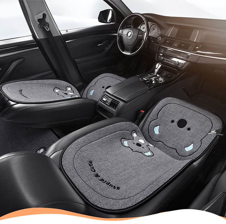 New Linen Car Seat Cushion Universal Four-Season Single-Piece Seat Cover Half-Pack Internet Celebrity Female Anti-Slip Cute Cross-Border Wholesale