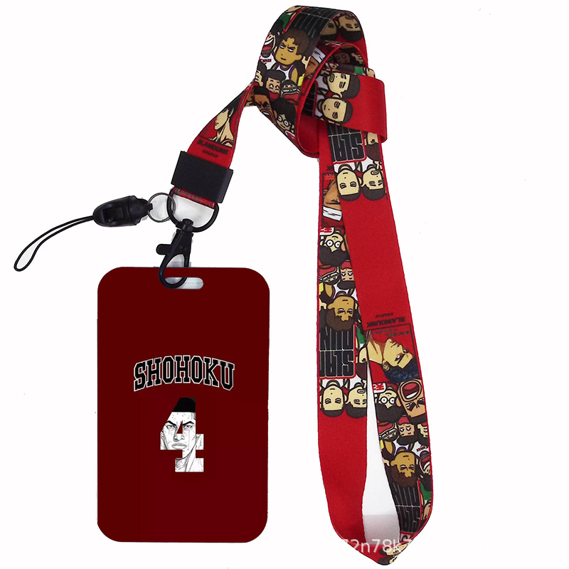 Dibujos animados japoneses slam dunk competencia nacional tarjeta de estudiante tarjeta de comida tarjeta de autobús cubierta certificado de trabajo titular de la cuerda del teléfono móvil