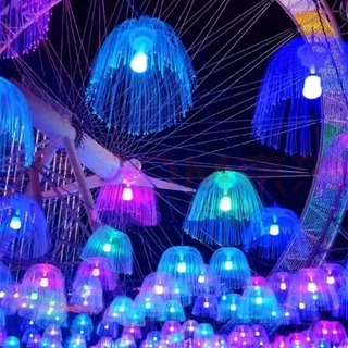 哇噢led光纤水母灯节日闪灯串满天星户外街道餐厅酒吧七彩装饰灯