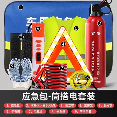 Car warning triangle, essential eight-piece: Warning sign