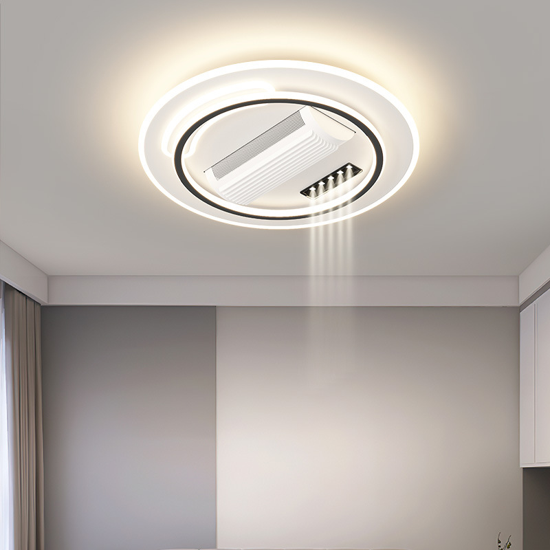 Sala de estar dormitorio moderno simple ventilador sin hoja lámpara de techo lámpara Zhongshan alta sensación de ventilador invisible combinación de lámpara