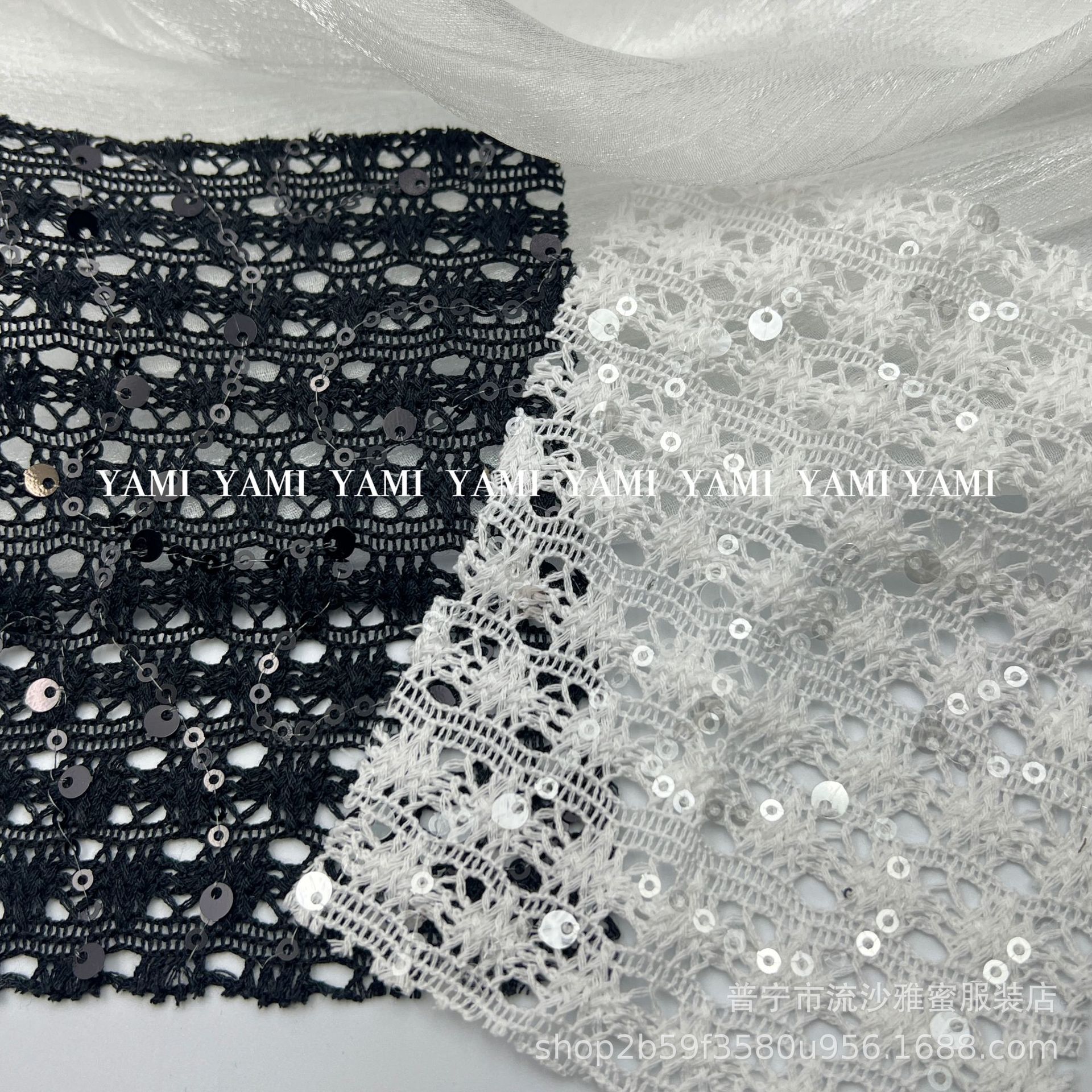 Tejido de malla bordado al por mayor nuevo tejido de malla chino hueco sequinado material de ropa turbante retrógrado tela de mesa transfronteriza
