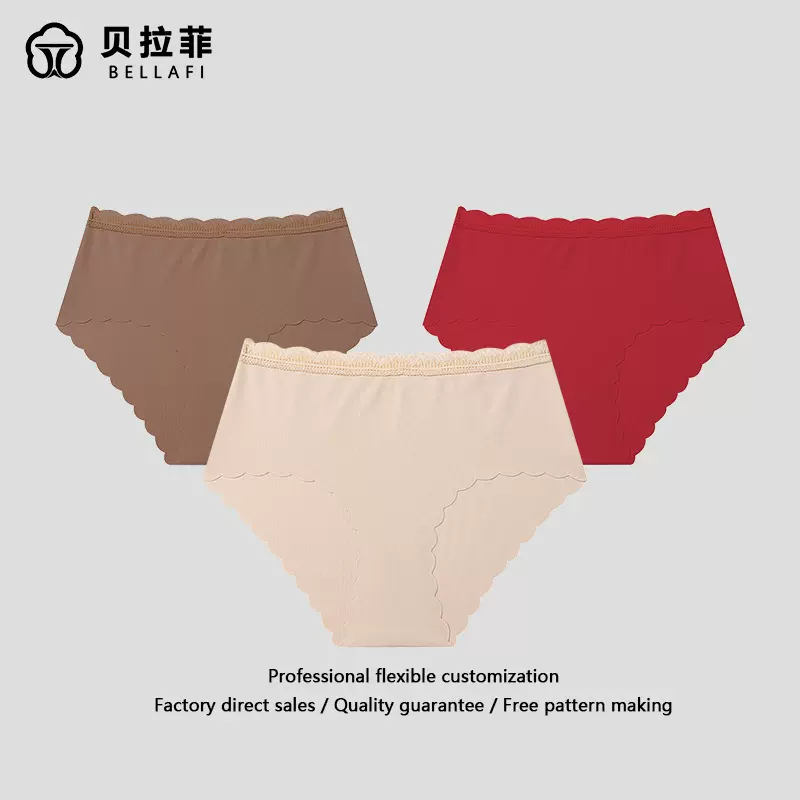 跨境欧美高腰法式蕾丝腰头三角裤舒适无痕透气纯欲性感大码内裤女