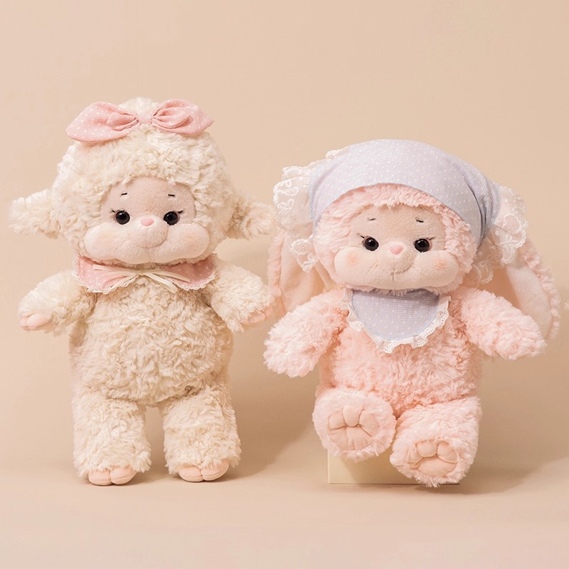 Juguetes para niñas bonitos conejos muñecas de peluche para dormir almohada muñeca de tela cordero muñeca fabricante de regalos del día del niño