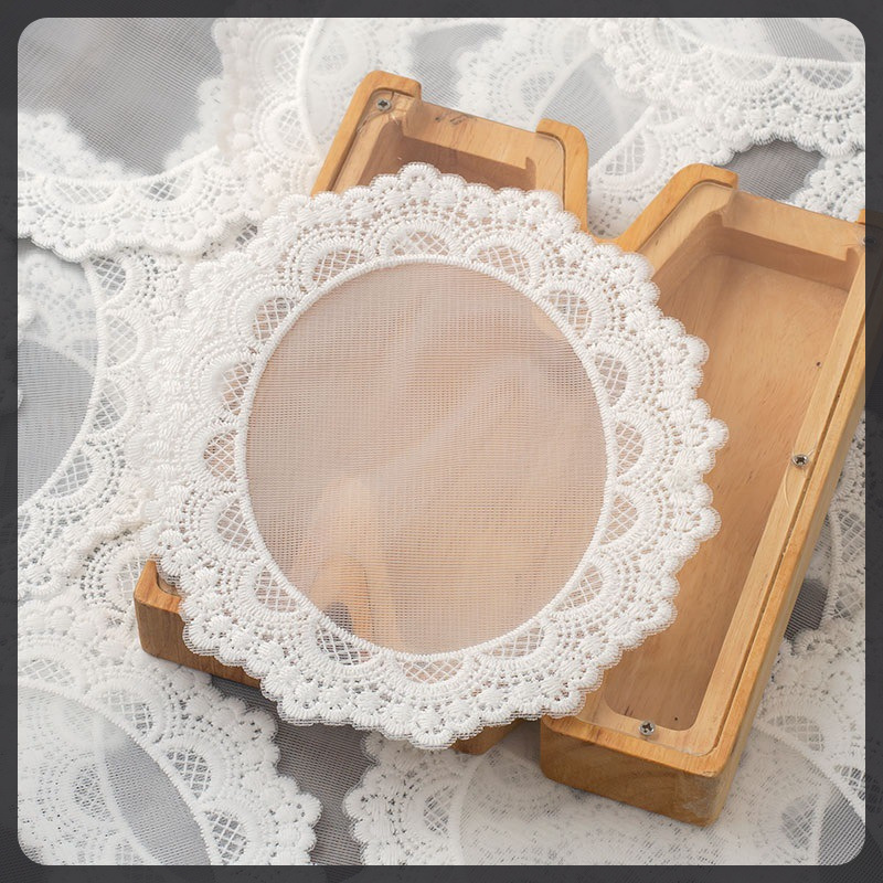 批发欧根纱椭圆蕾丝刺绣布贴加工底贴空白补丁DIY手工服装辅料ls