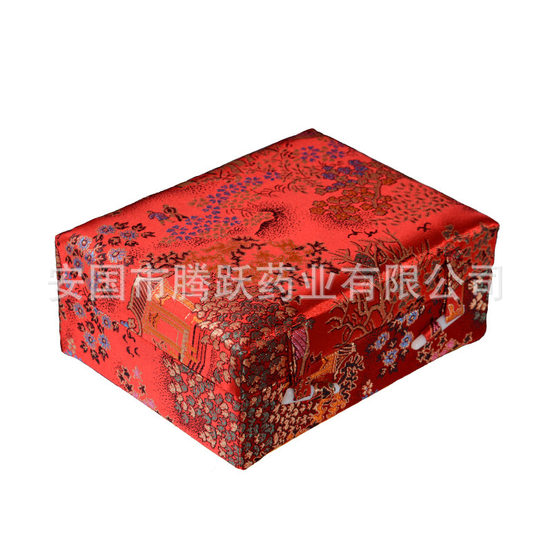 Red Brocade Gift Box Set of 6 Empty Jewelry Display Boxes with Hanging Cord 16x12x6.5cm key features