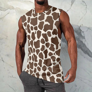 CP12914A37 cross-border foreign trade new fashion casual street sleeveless vest personalized T-shirt men's summer