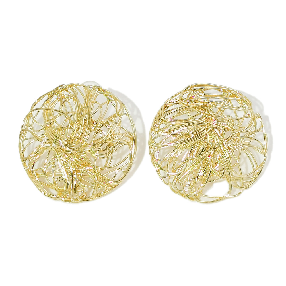 1 Par Estilo Vintage Flor Enchapado Metal Pendientes display picture 2