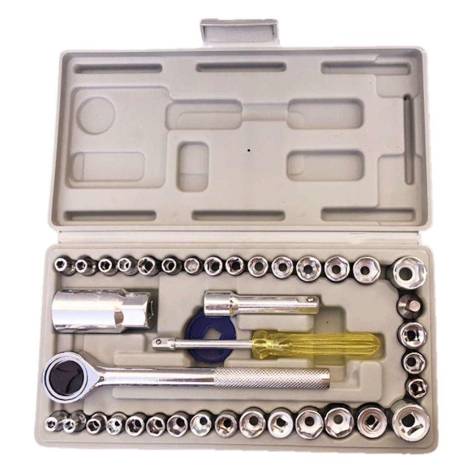 40 шт. Автомобильный мотоцикл комбинированный набор втулок для инструментов ящик для инструментов комбинированный набор торцевых ключей