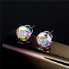 Zirconium, fashionable earrings suitable for men and women, universal trend crystal, accessory, Korean style, wholesale