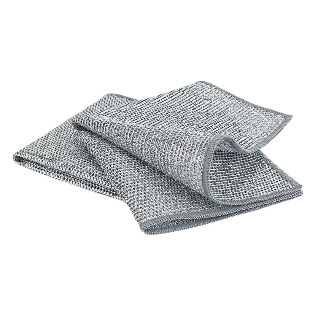 Paño de cocina de seda de plata de doble cara Toalla de plato absorbente aceite antiadherente paño para lavar platos aceite de limpieza del hogar eliminación de alambre de acero paño de cocina