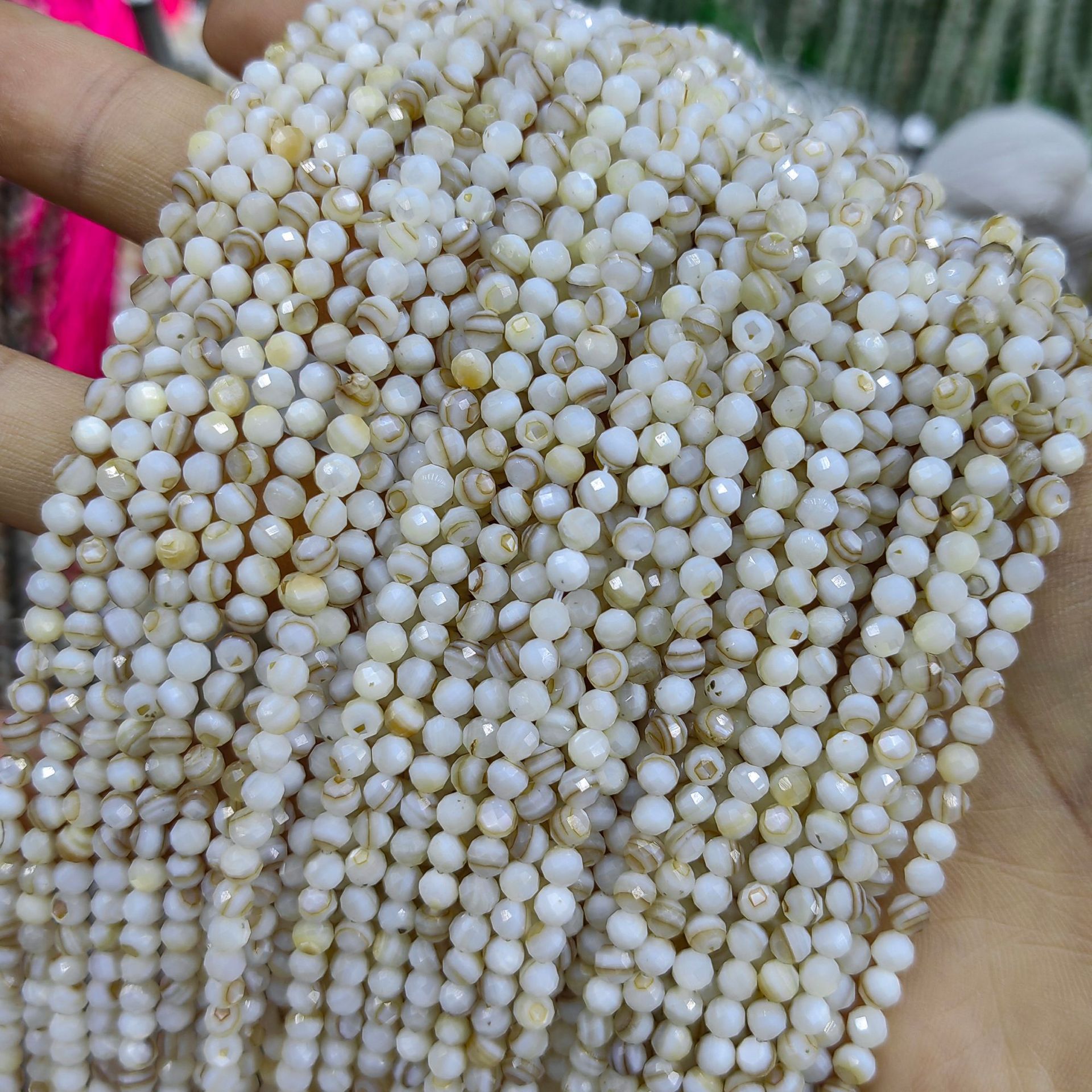 Cáscara de agua dulce natural Caracol herradura plato amarillo concha de perlas redondas cuentas sueltas semiacabados accesorios de joyería DIY image 21