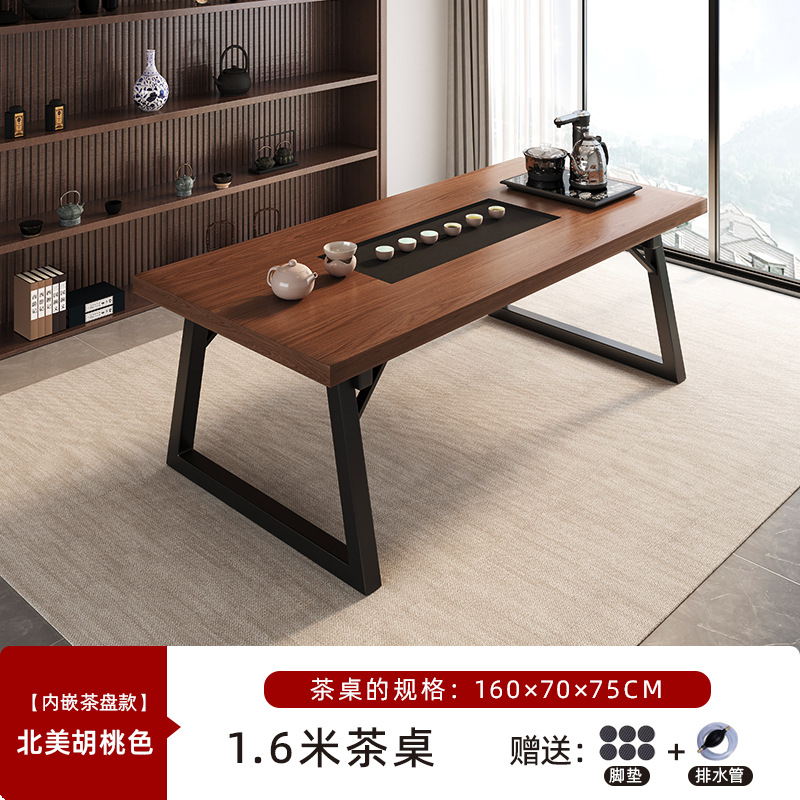 Mesa de té de nuevo estilo chino combinación de mesa de té de piedra integrada imitación de madera sólida mesa de té de mesa de té de oficina mesa de té