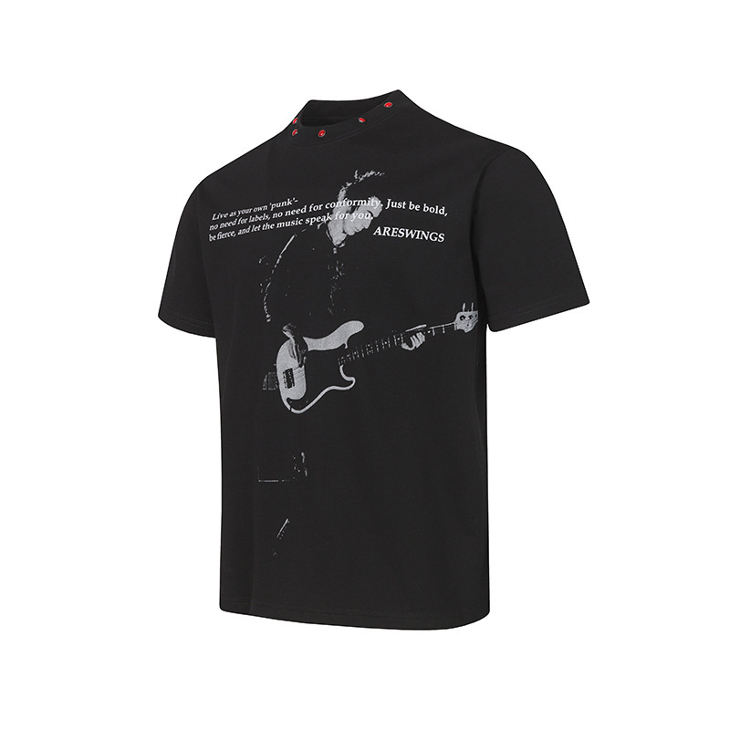 American Retro Rock Character Print Gemstone-Decorated Short-Sleeved T-Shirt for Men and Women, Summer Loose-Fitting Washed and Distressed Top American Retro Rock Character Print Gemstone-Decorated Short-Sleeved T-Shirt for Men and Women, Summer Loose-Fitting Washed and Distressed Top