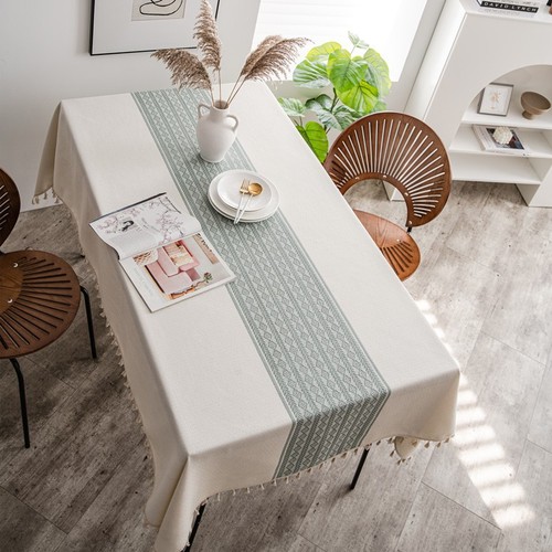 Nordic fabric tablecloth ins Xiaohongshu internet celebrity tassel tablecloth coffee table modern cover cloth high-end
