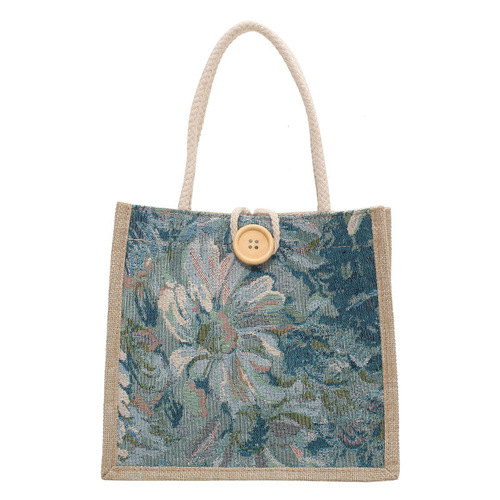 Student Korean style handbag women's fashion linen lunch bag new Japanese style ins canvas hand-held lunch box bag