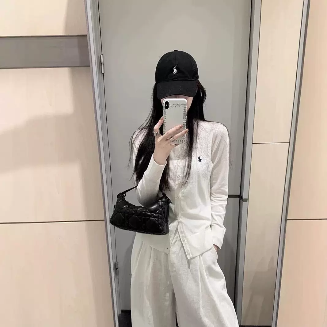 RL早秋新款女拉夫小马标白月光三件套简约休闲披肩开衫长裤套装