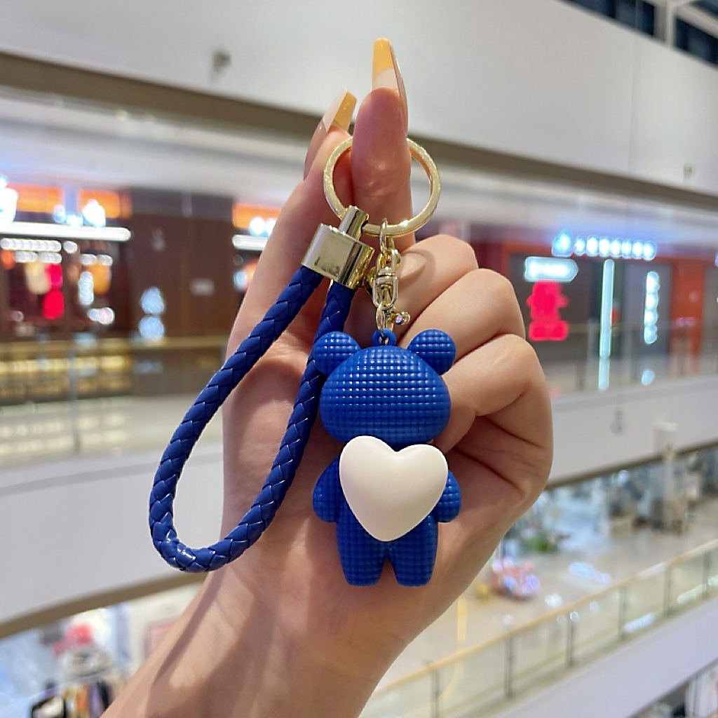 Peluche a forma di cuore con orsetto per bambine, ciondolo carino con squisita celebrità di Internet, decorazione per zaino, portachiavi per auto_voghion.com