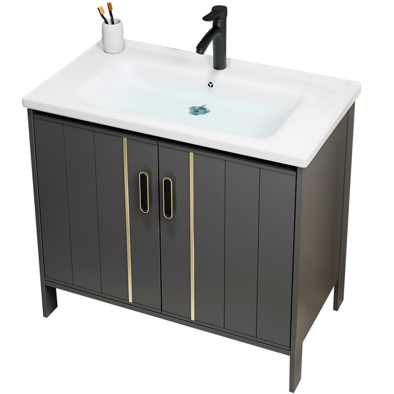 Engrosada espacio gabinete de baño de aluminio combinación balcón lavabo de piso de baño lavabo integrado lavabo piscina