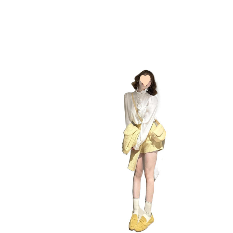新款小香风2025早春短款显瘦百搭外套高级感短裤女高腰气质两件套|undefined