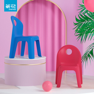 Camellia Kidsren's Chair Kindergarten Home Table and Chair Baby Chair Small Bench Plastic Backrest Thickeneded Anti-Slip Small Chair