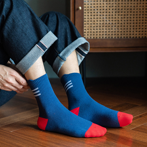 Men's Mid-Calf Socks Spring and Summer Thin Deodorant Absorbent Men's Long Socks Breathable Cotton Socks Wholesale and Dropshipping