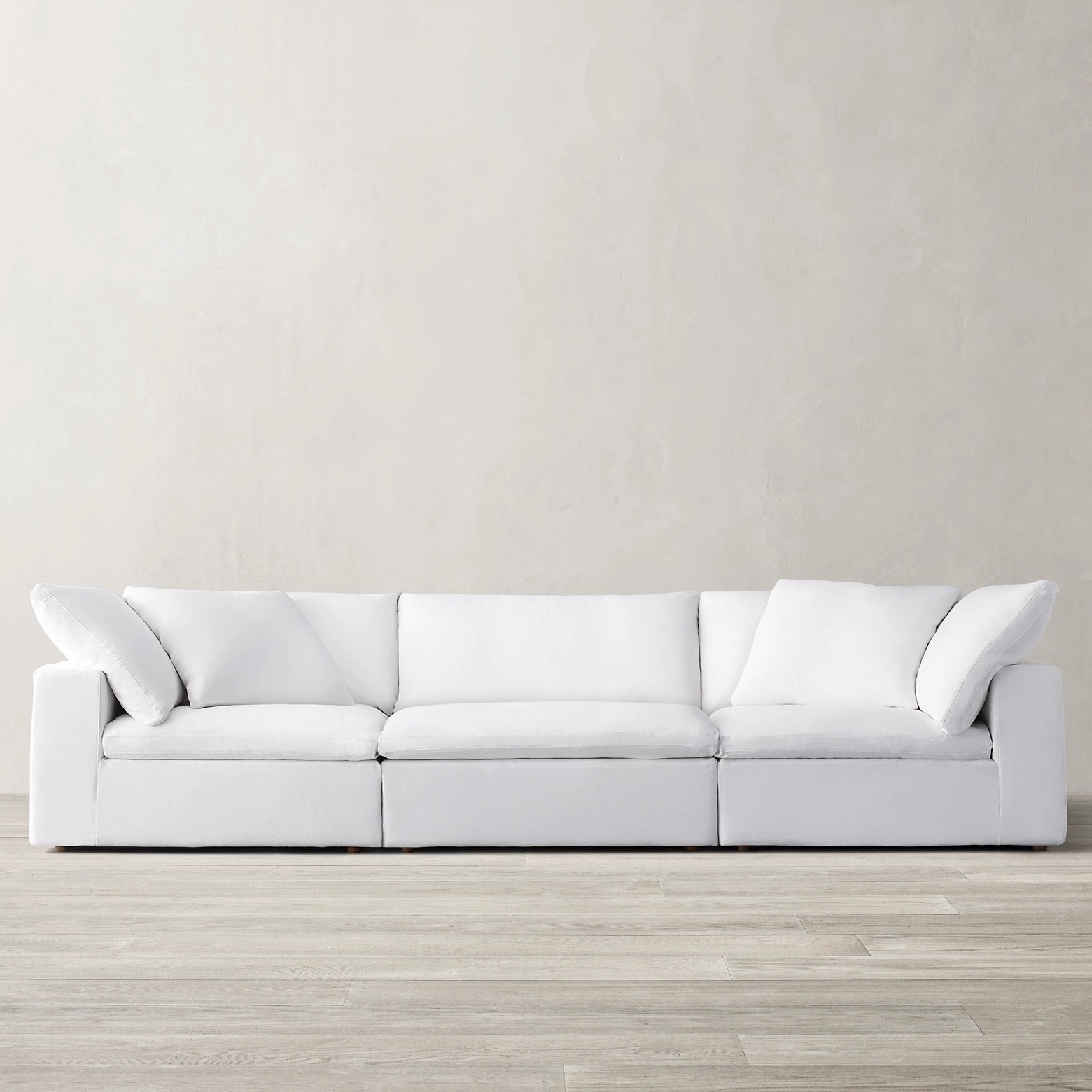 Transfronterizos para sofá de nube minimalista sofá de tela blanca crema de plumón sofá combinación de módulo móvil personalizado