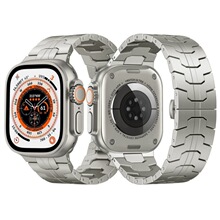 适用苹果apple watch 8 ultra不锈钢表带 iwatch钢铁侠智能手表带