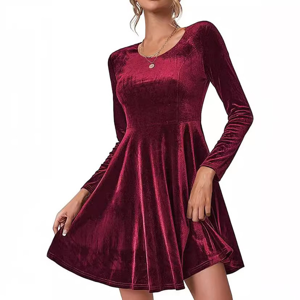 demi-season long-sleeve with a round collar