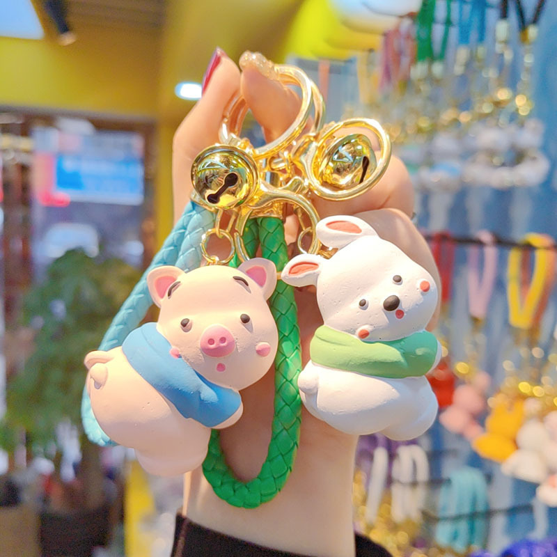 New creative cute hip animal series keychain exquisite car backpack key chain accessories gift ornaments