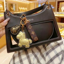 足金999马上发财手机挂件黄金钥匙扣马年包包挂饰送朋友礼品批发