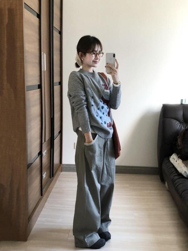 早秋氛围感巨好看的韩系可爱猫咪套头内搭毛衣针织衫女装2025秋季|undefined