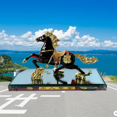 Ornament for Car Interior, Dashboard — Perfplant seat - black-background-black-horse