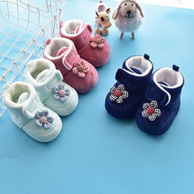 秋冬季嬰兒鞋子0-1歲女寶寶學步鞋軟底防滑鞋加絨加厚 公主鞋步前