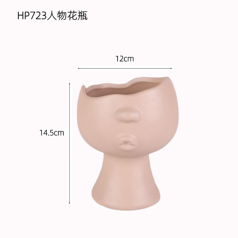 Simple moderno creativo Arte Abstracto cara cerámica florero decoración modelo sala de ventas Oficina salón escritorio flor