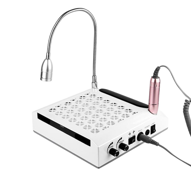 De estilo japonés de escritorio de cuatro en uno de recogida de polvo de manicura todo-en-uno de pulido aspiradora de dos en uno de recogida de polvo de pulido de iluminación de la almohada de mano