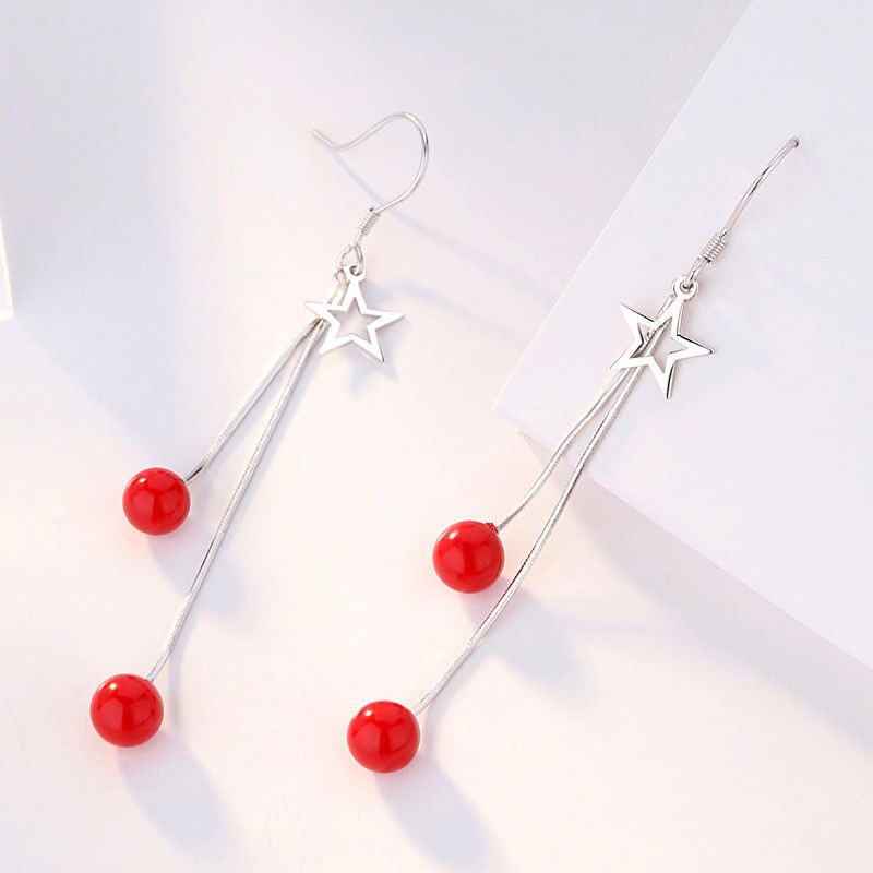 Elegant universal fashionable fresh earrings with tassels from pearl